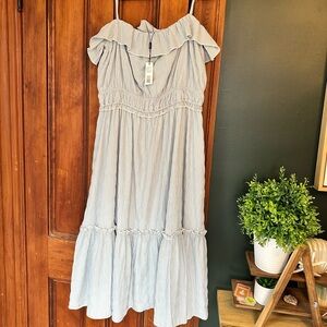 Blue summer dress with adjustable straps - Tahari